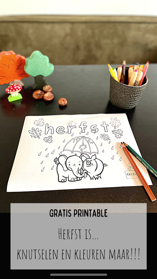 Gratis printable kleurplaat herfst